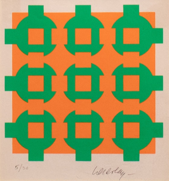 Circle and square composition by Victor Vasarely