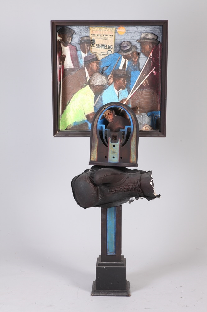 Artwork by Helen Zimmerman, HOMAGE TO BOXING, Made of Mixed media collage