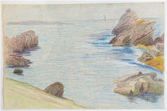 Côte bretonne par temps calme by Mary Antoinette Amennecier