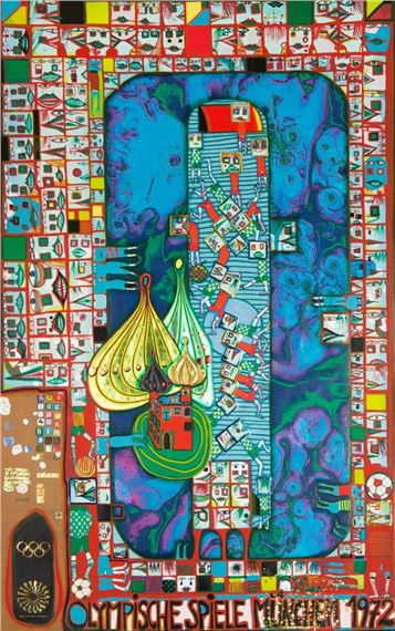 OLYMPISCHE SPIELE MÜNCHEN by Friedensreich Hundertwasser, 1972