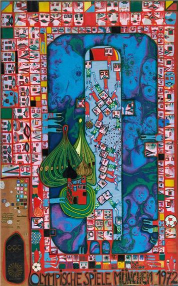 OLYMPISCHE SPIELE MÜNCHEN by Friedensreich Hundertwasser, 1972