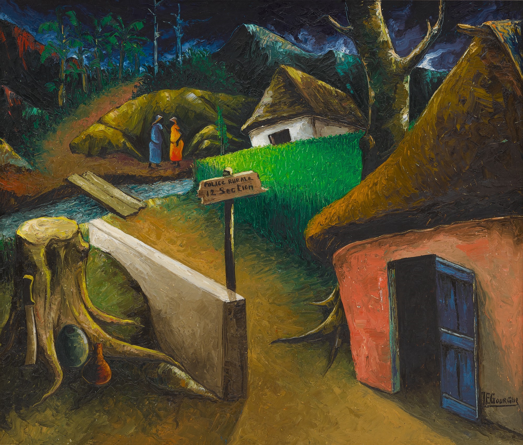 Jacques-Enguerrand Gourgue | A surrealist scene with naked woman and ...