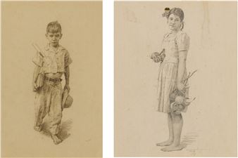 BOY (I) & GIRL (II) (A PAIR OF WORKS) - Ramón Frade