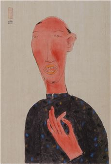 Bust portraits on paper;  Various village scenes and in native costumes indistinguishably - Nguyen Hung