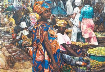 Afrikaanse marktscène - Mumpasi Meso