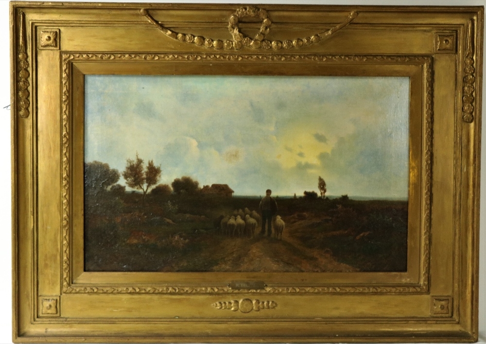 Artwork by R. Liestal, An attractive pair of large landscape scenes depicting Shepherds with their flocks