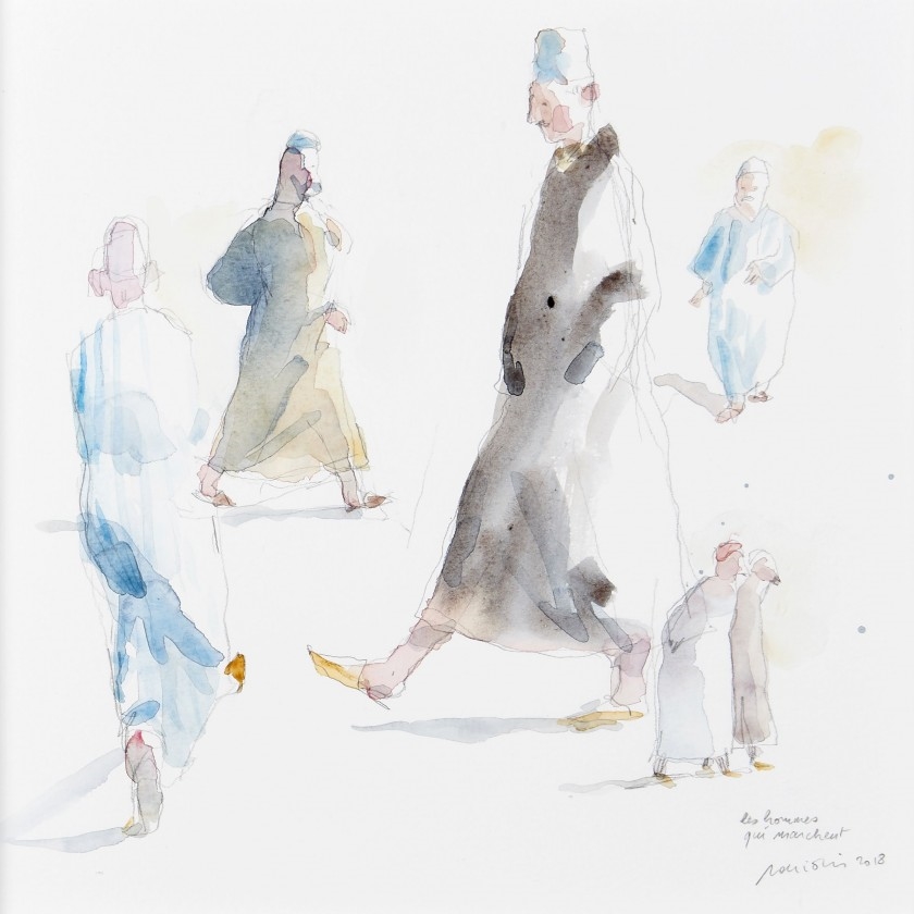 Artwork by Bertrand de Miollis, Scènes de la vie quotidienne orientale, Made of Watercolor and pencil on paper