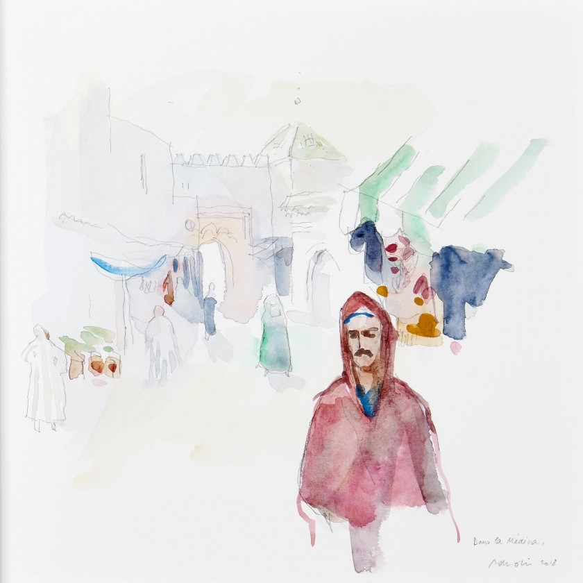 Artwork by Bertrand de Miollis, Scènes de la vie quotidienne orientale, Made of Watercolor and pencil on paper