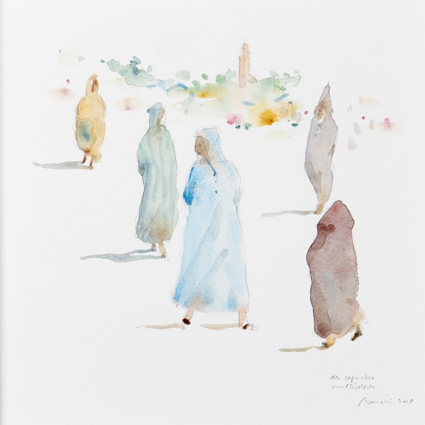 Artwork by Bertrand de Miollis, Scènes de la vie quotidienne orientale, Made of Watercolor and pencil on paper