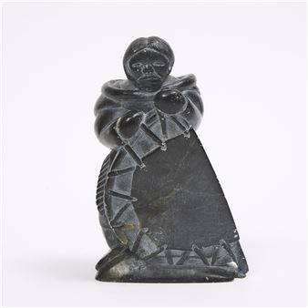 WOMAN STRETCHING A SKIN - Harry Elijassiapik