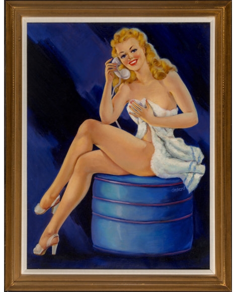 Artwork by Ruth Deckard, You Caught Me in the Bath, Made of Oil on canvas laid on panel