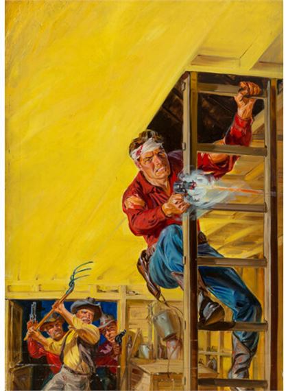 Sheriff Bait, 10 Story Western Magazine cover, by Norman Saunders, November 1950