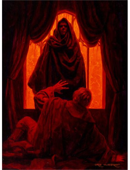 Masque of Red Death, Poe interior book illustration by Greg Hildebrandt, 1986