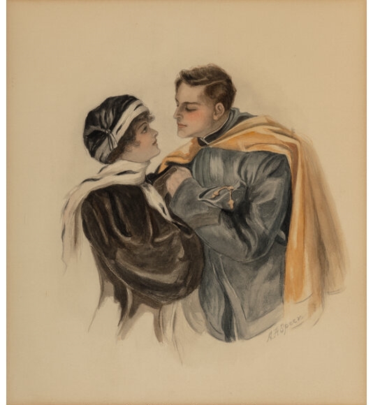 Artwork by A. F. Speer, Couple, Made of Watercolor on paper