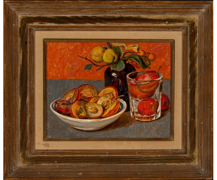 Gerard Victor Alphons Roeling | Still life with flowers and peaches ...