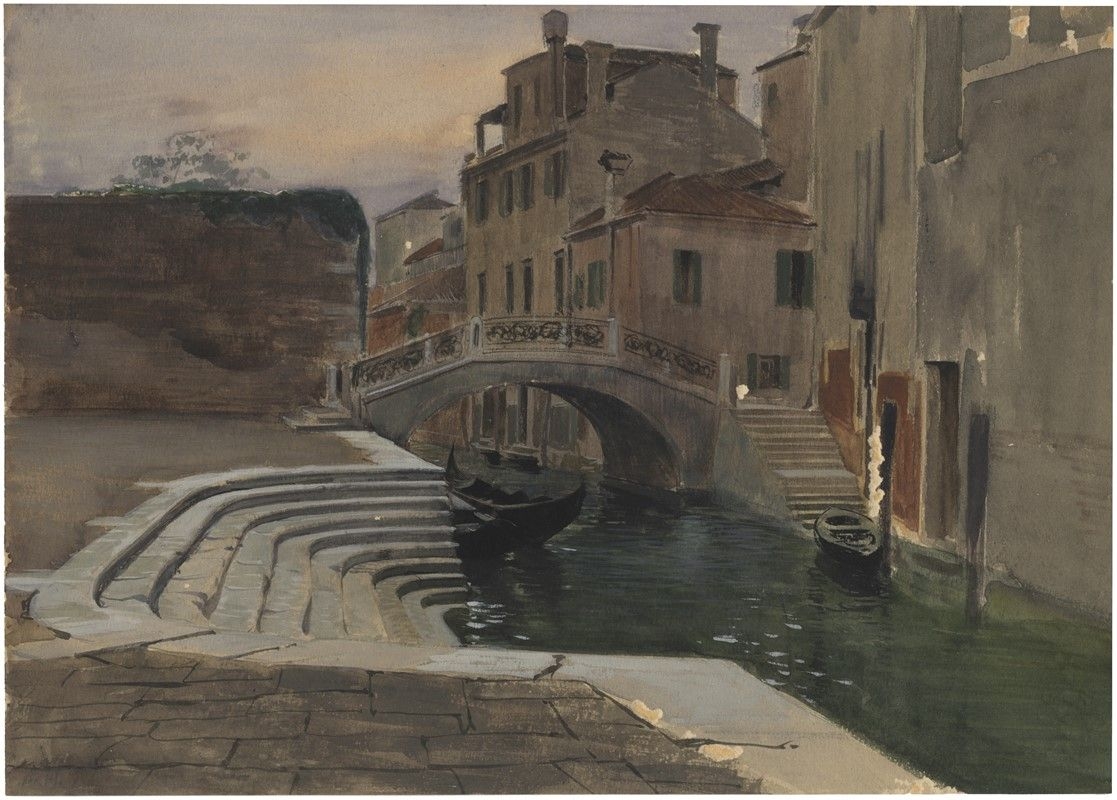Adolf Hirémy Hirschl | VENEZIA, CANALE CON GONDOLE | MutualArt