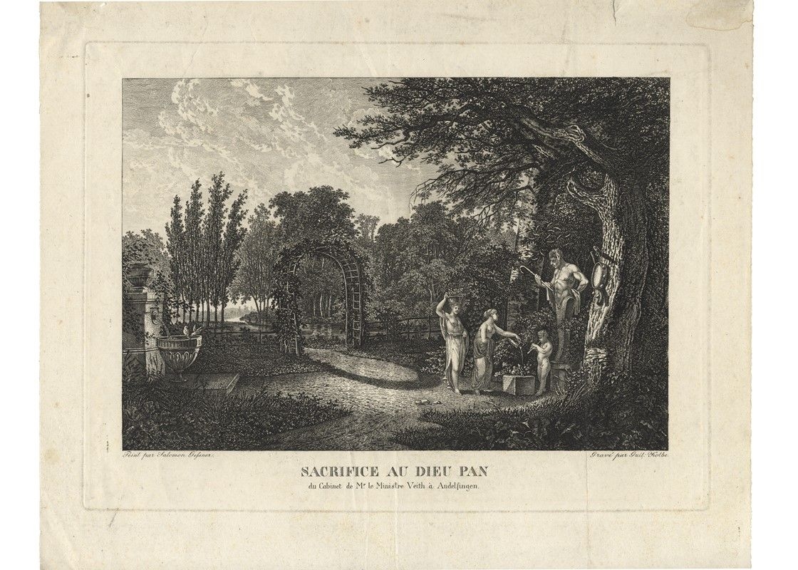 Artwork by Carl Wilhelm Kolbe, SACRIFICE AU DIEU PAN, Made of Etching