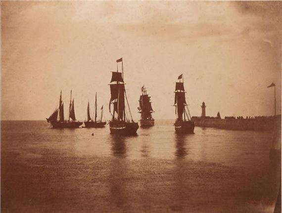 Bateaux quittant le port du Havre by Gustave le Gray, 1856 - 1857