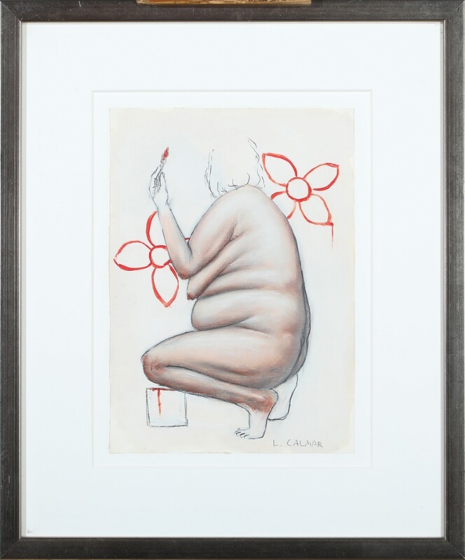 Lars Calmar | Woman with a painting brush | MutualArt