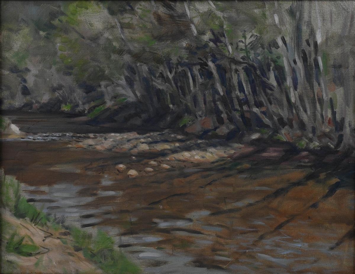 Artwork by Richard Lewis Crozier, RIVERBED LANDSCAPE, Made of Oil on canvas