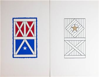 Two works: RED AND BLUE; BLACK AND GOLD - George Vander Sluis