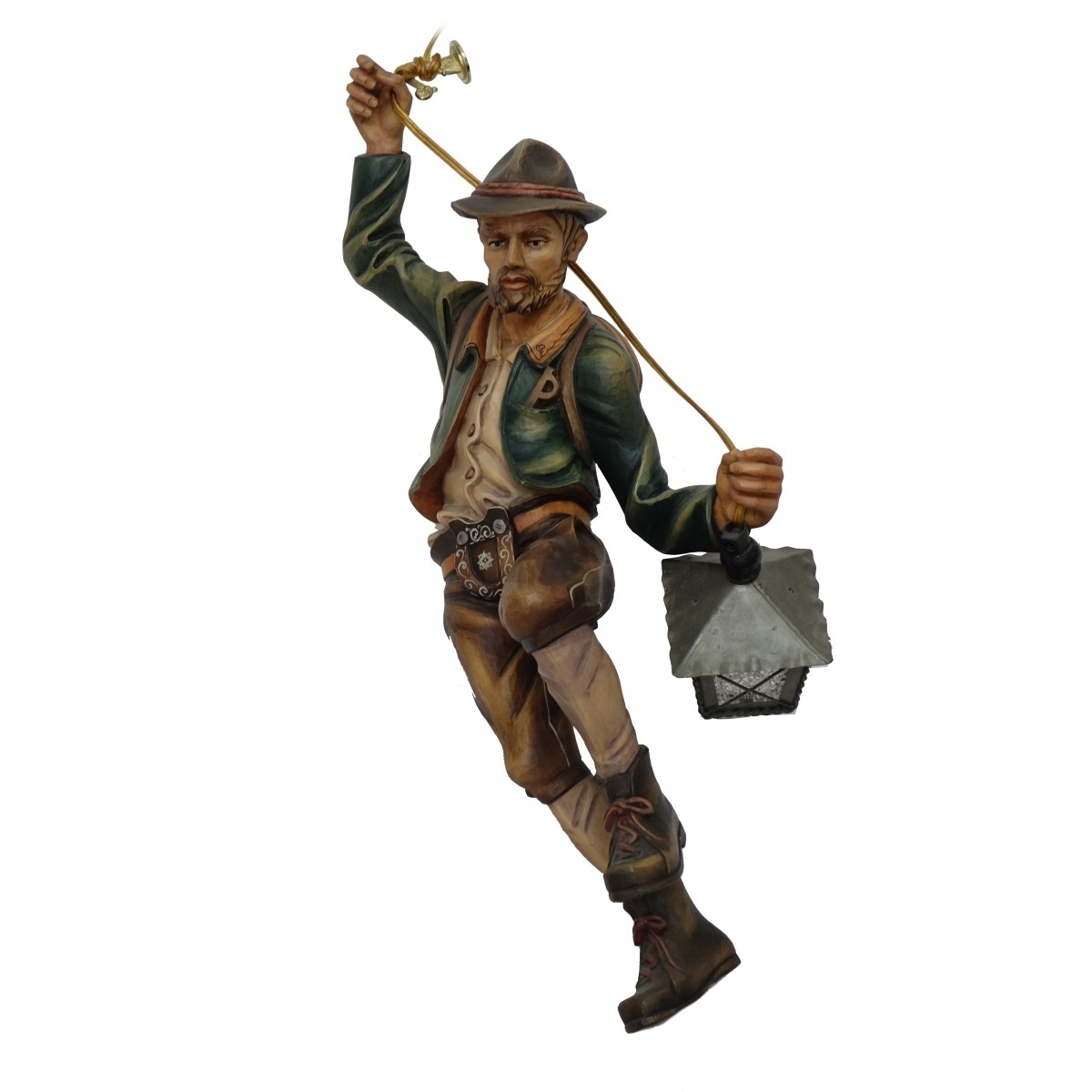 Artwork by Karl Griesbaum, Carved Wood Figural Light Fixture, Made of Carved Wood