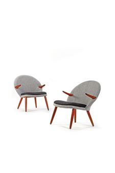 Two works: Pair of armchairs known as Penguin armchairs - Svend Aage Eriksen