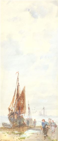 Frank Rousse | Boats Unloading on the Shore | MutualArt