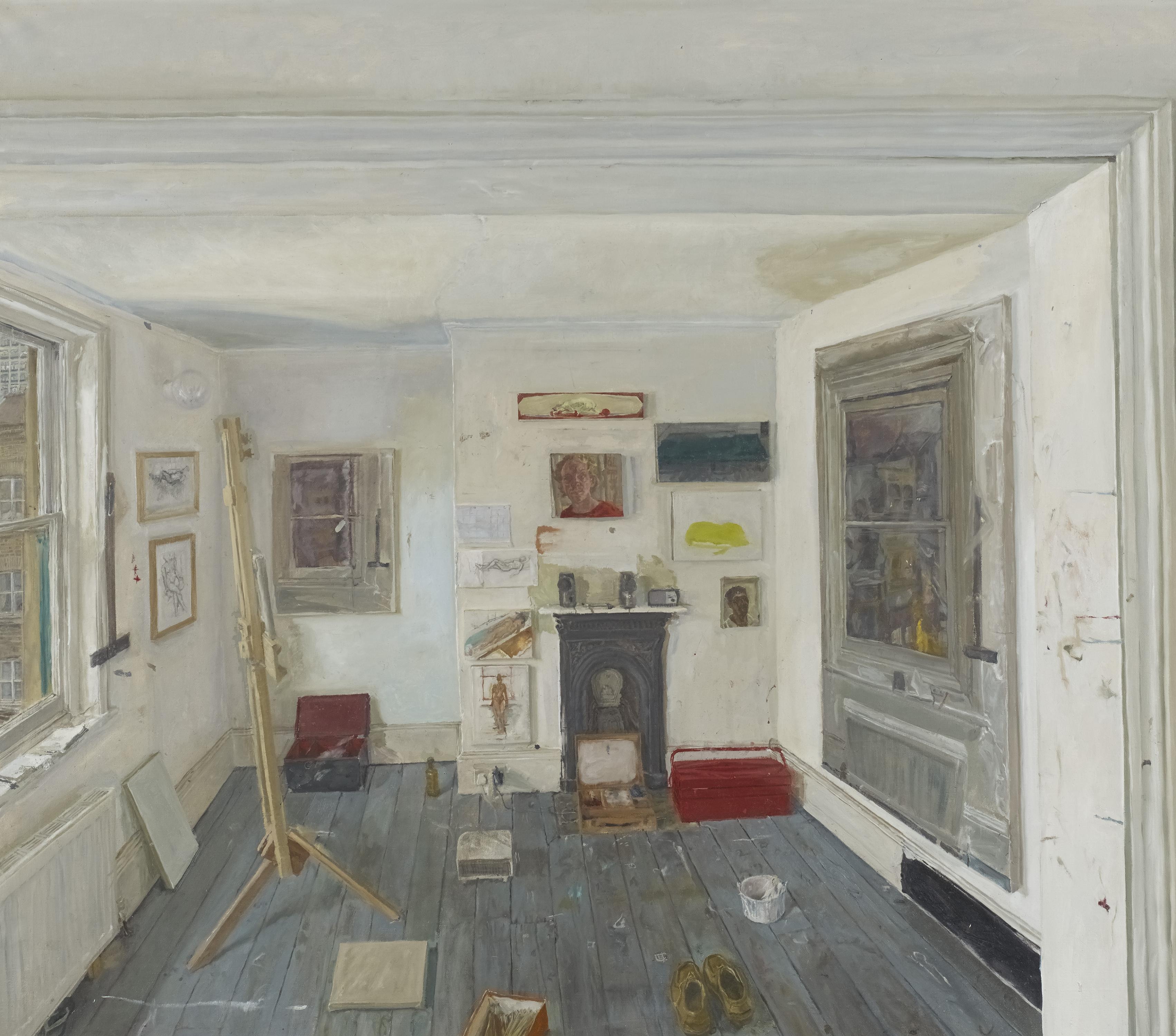 Artwork by James Lloyd, "The Studio"., Made of Oil on canvas