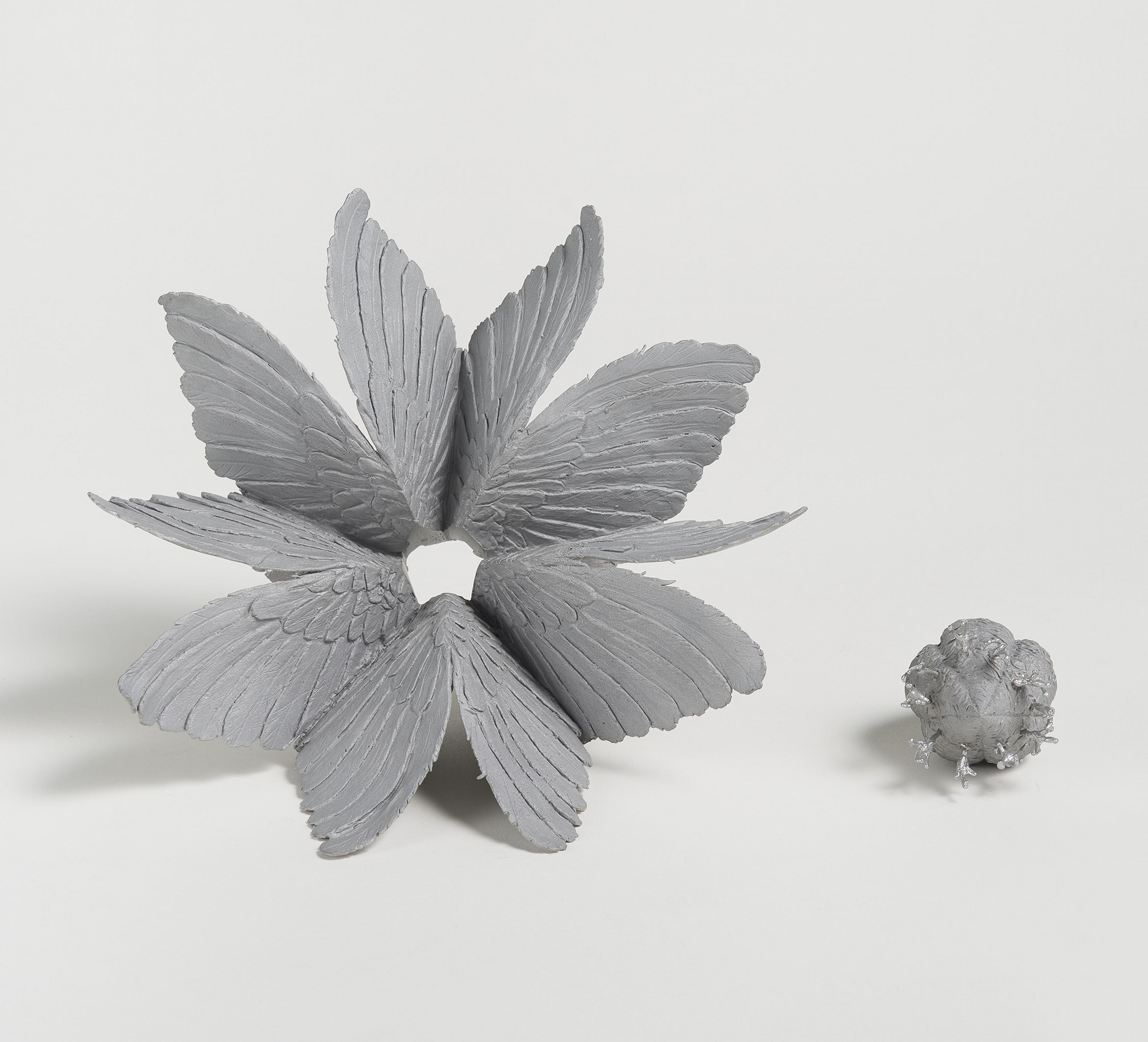 Artwork by Gregor Gaida, Hummingbird Diptych., Made of Aluminium, silver lacquered