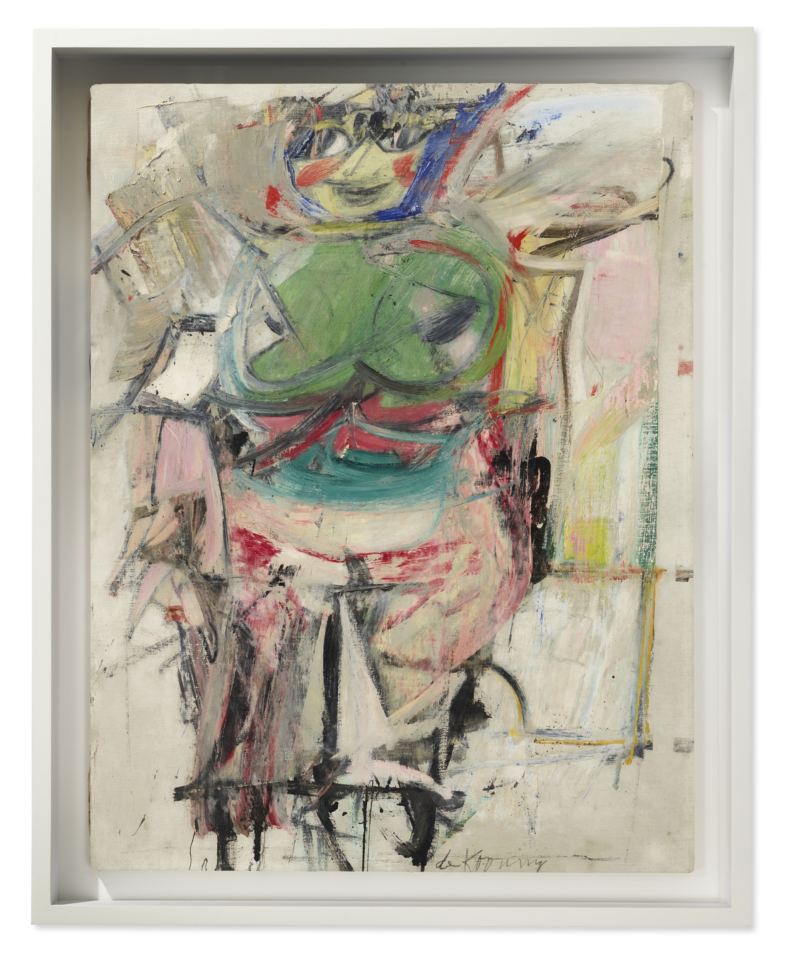 Artwork by Willem de Kooning, Woman (Green), Made of oil and charcoal on canvas