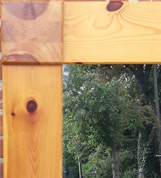 Aksel Kjersgaard Mirror In Pine Wood, Wooden Pine Frame Mirror