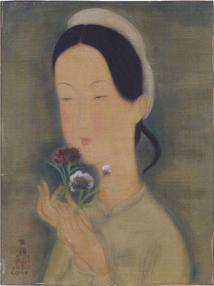 JEUNE FEMME AU BOUQUET DE FLEURS (YOUNG LADY WITH A BOUQUET OF FLOWERS) Ů by Lê Ph?