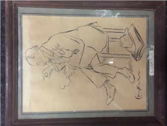 Georges COURTELINE fumant une cigarette - Georges Courteline