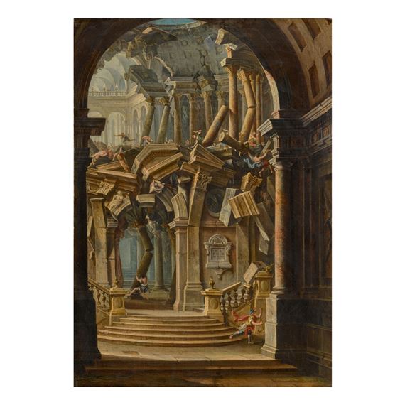 SAMSON DESTROYING THE PHILISTINE TEMPLE OF DAGAN by Antonio Joli de Dipi