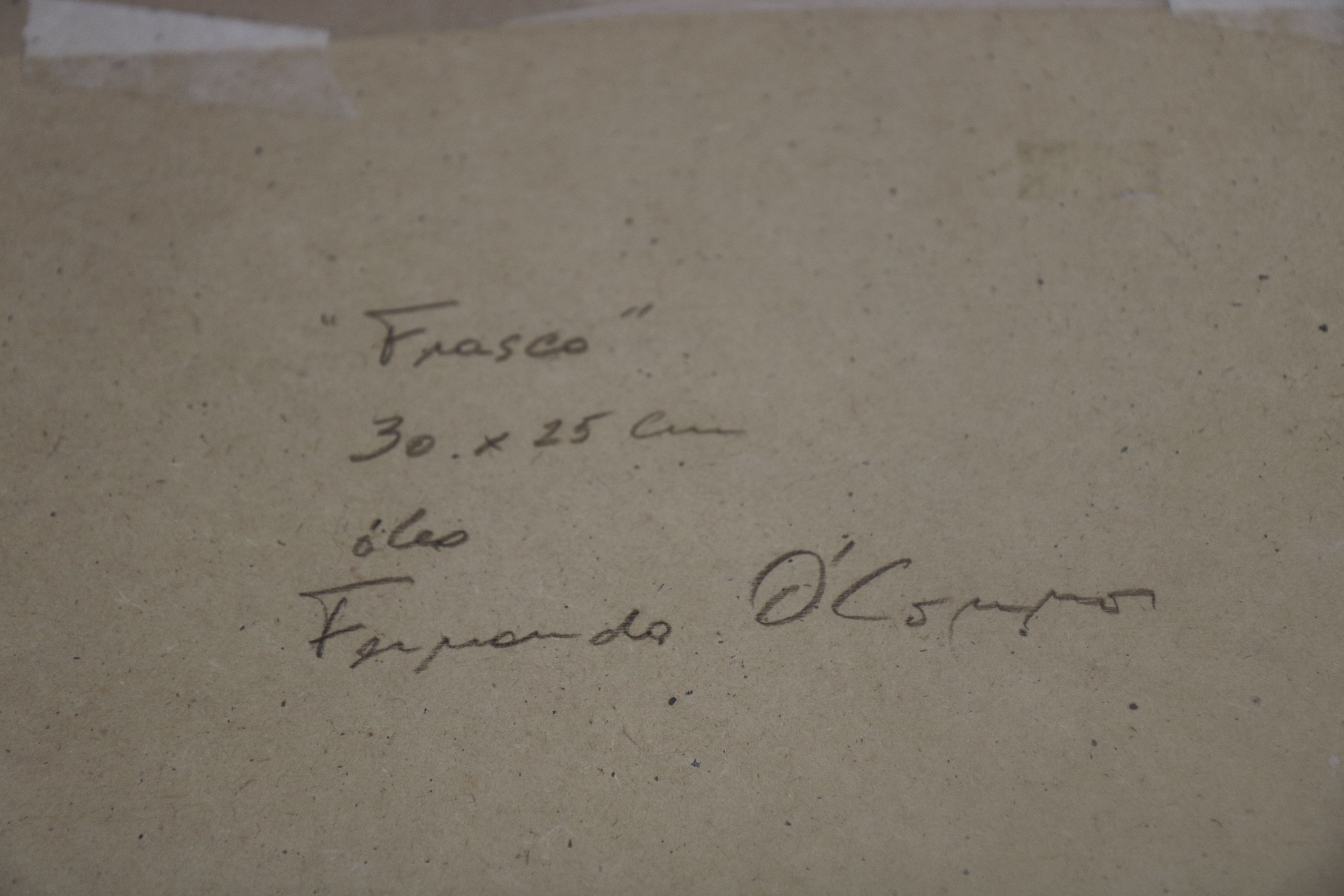 Artwork by Fernando O'Connor, "Hueros," "Frasco," and "Jarra", Made of oils