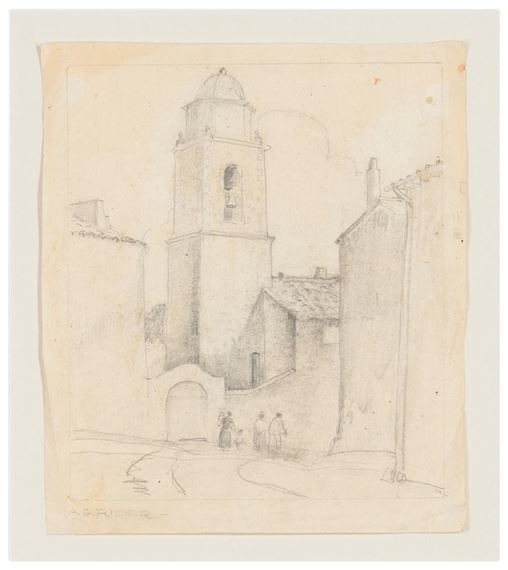 Mission scene by Arthur Grover Rider