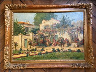 Vue d'une maison fleurie en été - Pauline Delacroix-Garnier