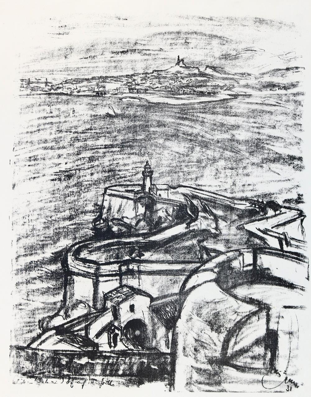 Artwork by Emil Stumpp, Thirty Works: Bl. mit Landschaften u. Städten aus Deutschland, Österreich u. Italien, Made of lithographs