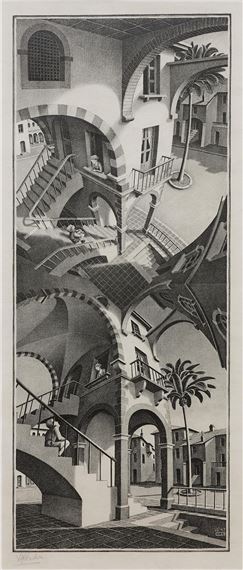 Boven en onder (Up and Down) by Maurits Cornelis Escher, 1947
