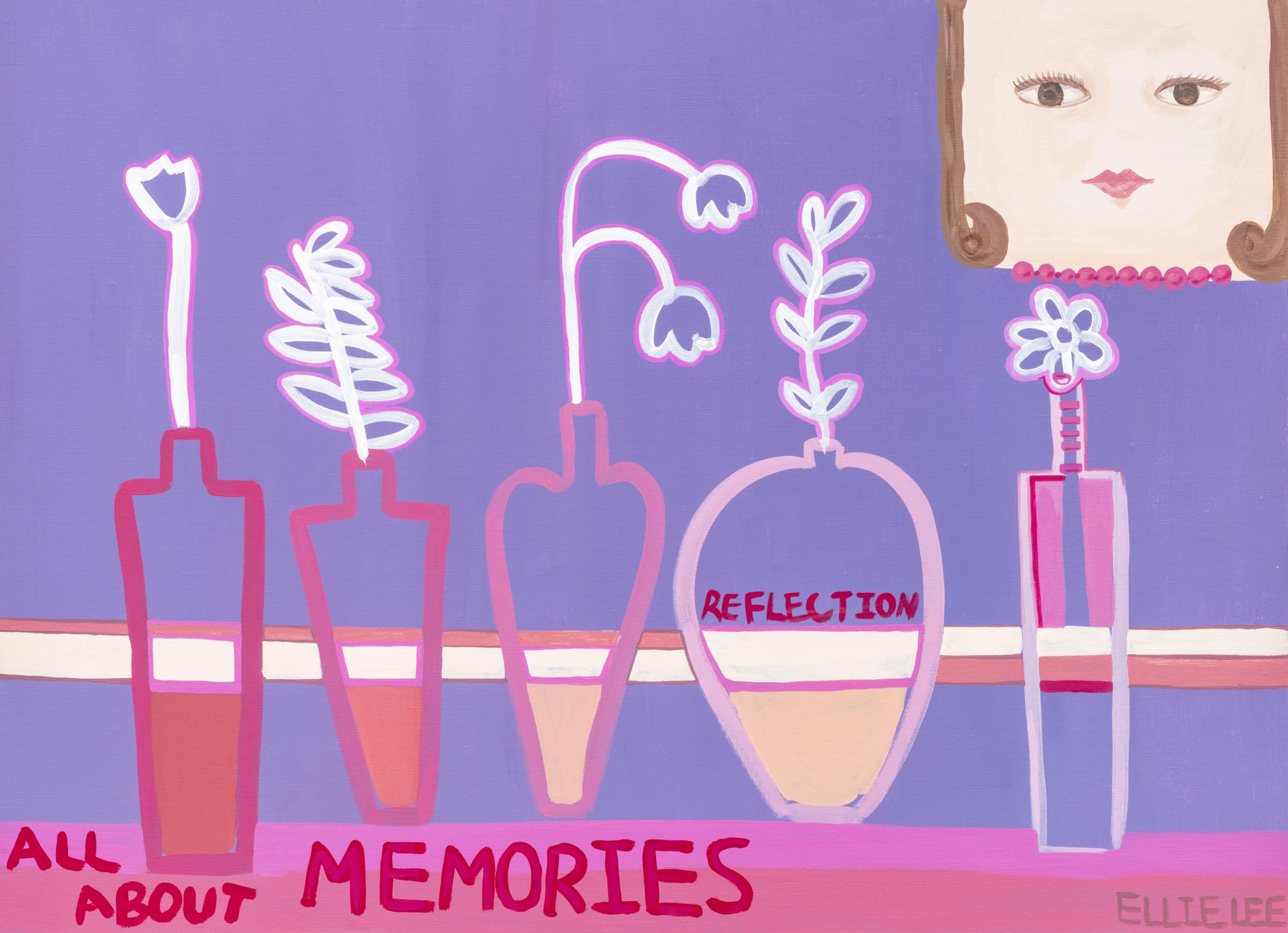 Artwork by Ellie Lee, Reflection, Made of acrylic and gouache on canvas
