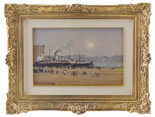 Artwork by Sergio Manfredi, Rotterdam, la sera, Made of oil on panel