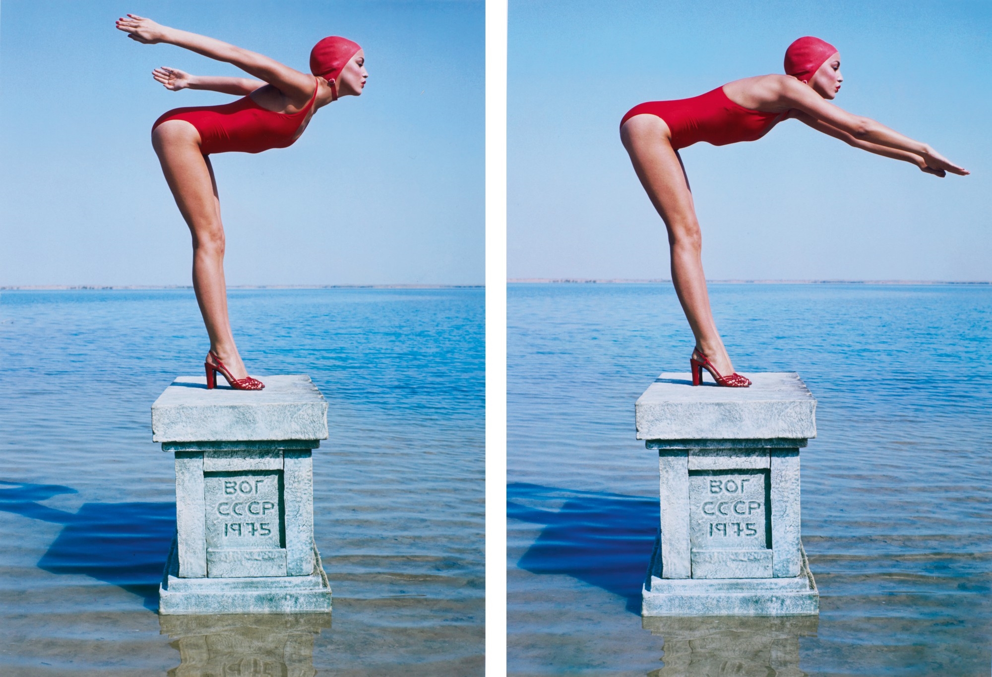 Artwork by Norman Parkinson, JERRY HALL', RUSSIA, VOGUE (DIPTYCH), Made of chromogenic prints