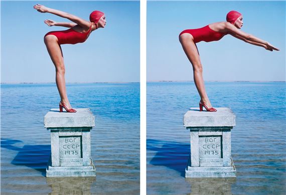 JERRY HALL', RUSSIA, VOGUE (DIPTYCH) by Norman Parkinson, printed 2015