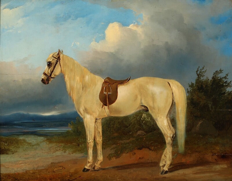A white horse in a landscape by George Stubbs