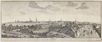“Prospect af den kongelige residens-stad Kiøbenhavn med forstaden Wester-Broe at see fra Konge-Veien til Frederiksborg-Slot” - Johan Jacob Bruun