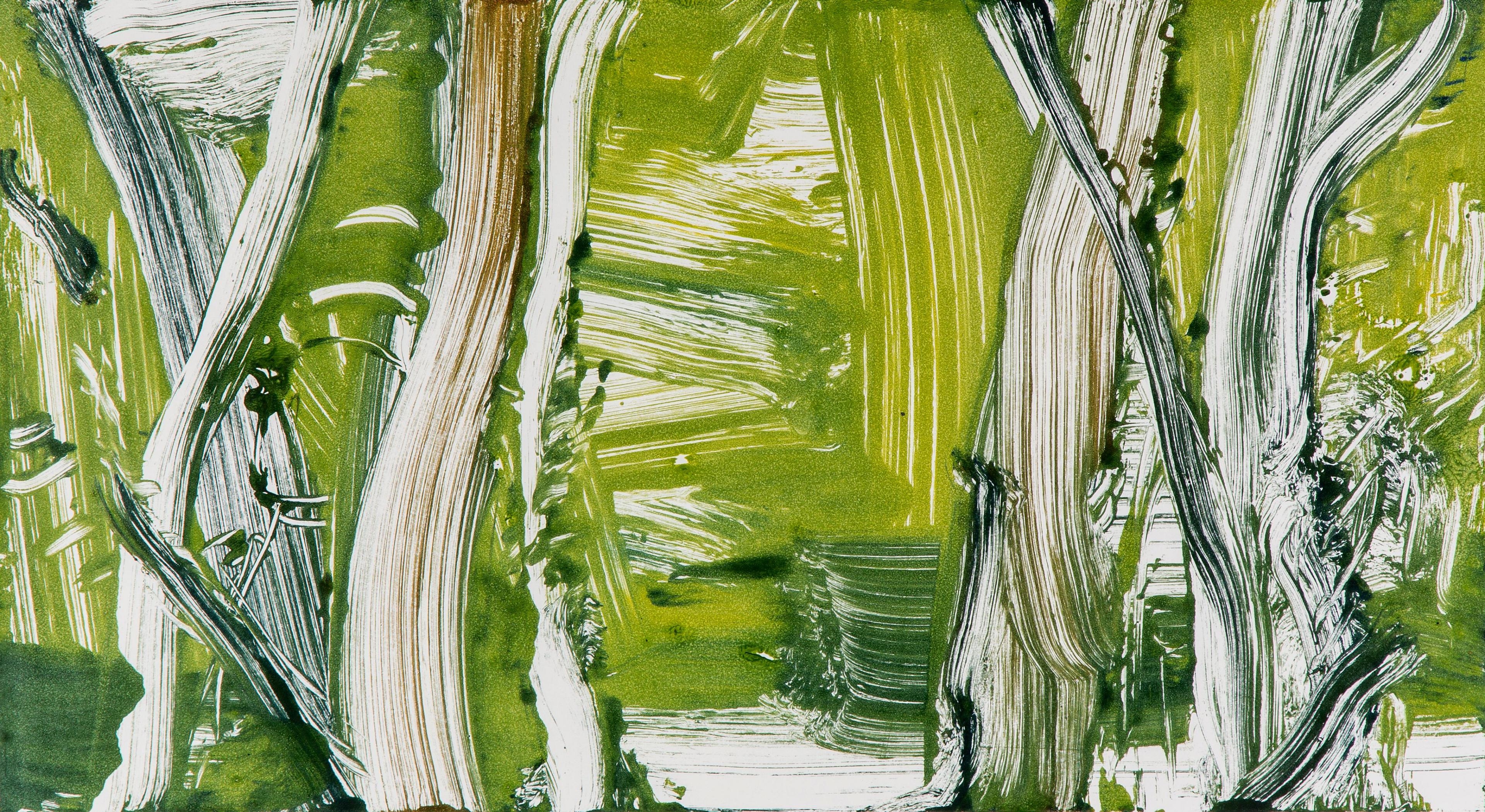 Artwork by Robert Zandvliet, Untitled, Made of monotype in green