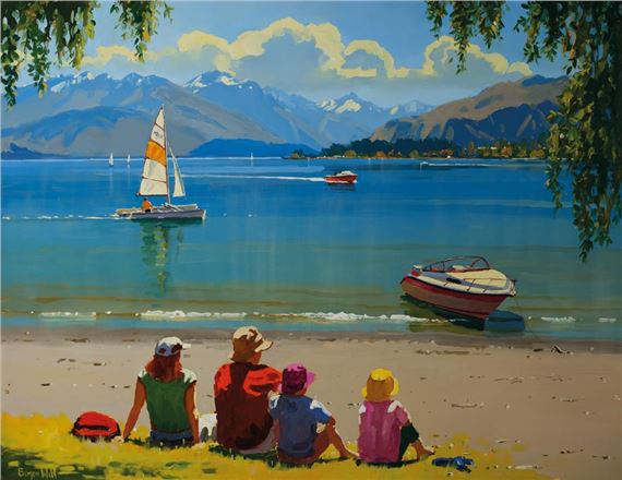 Relaxing at Wanaka by Simon Williams, 2004