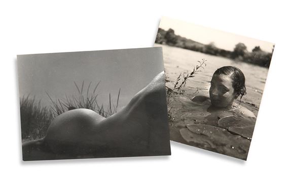 Six Works: Swimming; Female nude in the reeds; Portrait of the sculptor Georges Adam; Water carrier in Spain; Portraits of women; Charged sky by Pierre Boucher, Circa 1933-1980