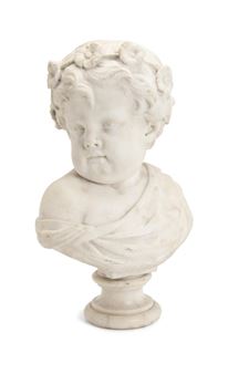A marble bust of young child - Godefroid Van Den Kerckhove